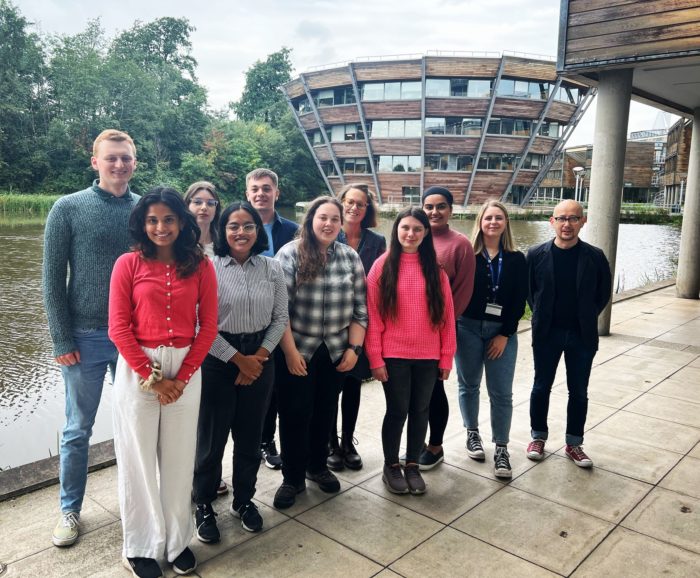 group phot of the CDT 2023 cohort on Jubilee Campus